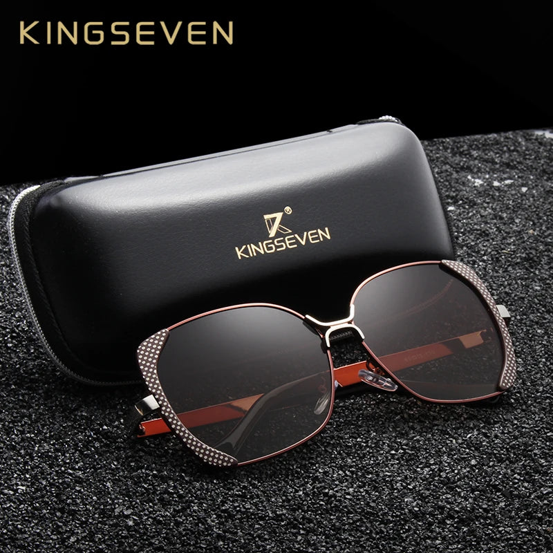 KINGSEVEN Retro Sun glasses Polarized Luxury Ladies Brand Designer Women Sunglasses Eyewear oculos de sol feminino